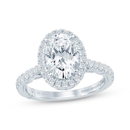 Monique Lhuillier Bliss Oval-Cut Lab-Grown Diamond Halo Engagement Ring 2-3/4 ct tw 18K White Gold