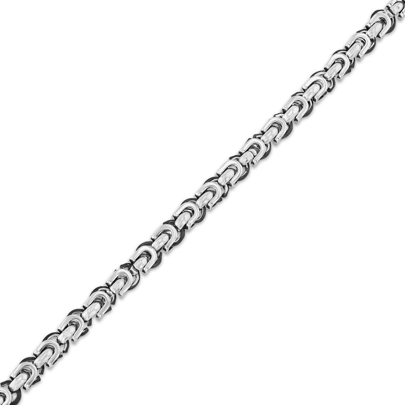 Main Image 2 of 5.5mm Horseshoe Chain Necklace Solid Stainless Steel & Black Ion Plating 24"