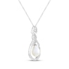 Thumbnail Image 2 of Cultured Pearl & White Lab-Created Sapphire Twist Frame Necklace Sterling Silver 18"