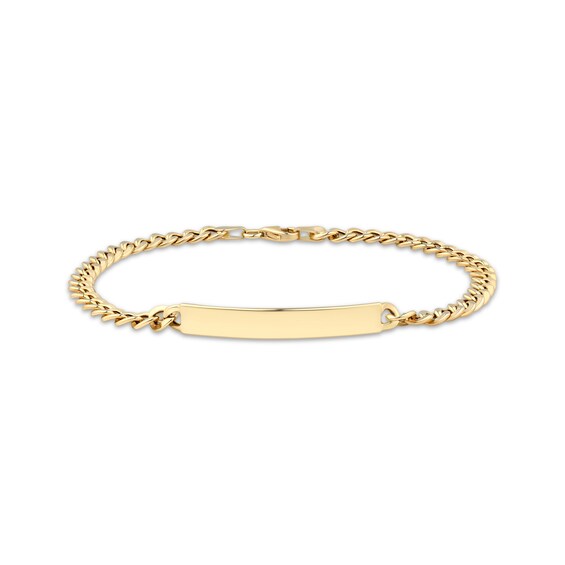 Men's Curved ID Bracelet 10K Yellow Gold 8.5"