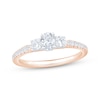 Thumbnail Image 1 of Memories Moments Magic Oval & Round-Cut Lab-Grown Diamond Three-Stone Engagement Ring 5/8 ct tw 14K Rose Gold