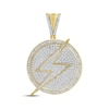 Thumbnail Image 1 of Men's Diamond Lightning Bolt Circle Charm 1/2 ct tw 10K Yellow Gold