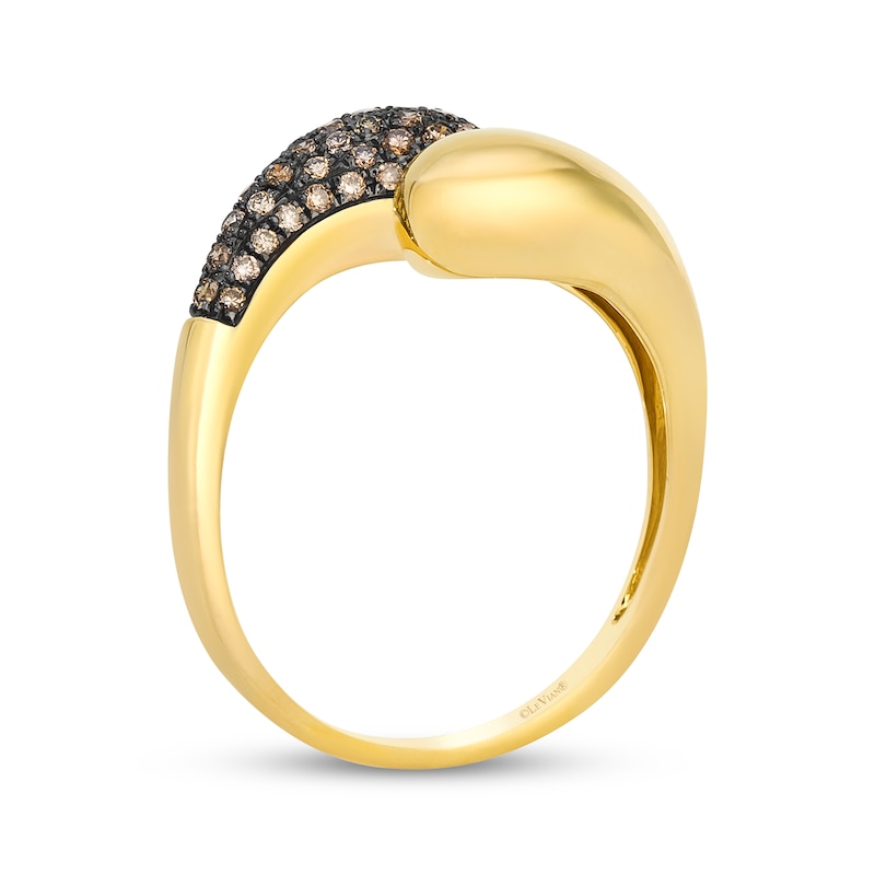 Main Image 3 of Le Vian Chocolate Diamond Teardrop Bypass Ring 1/3 ct tw 14K Honey Gold