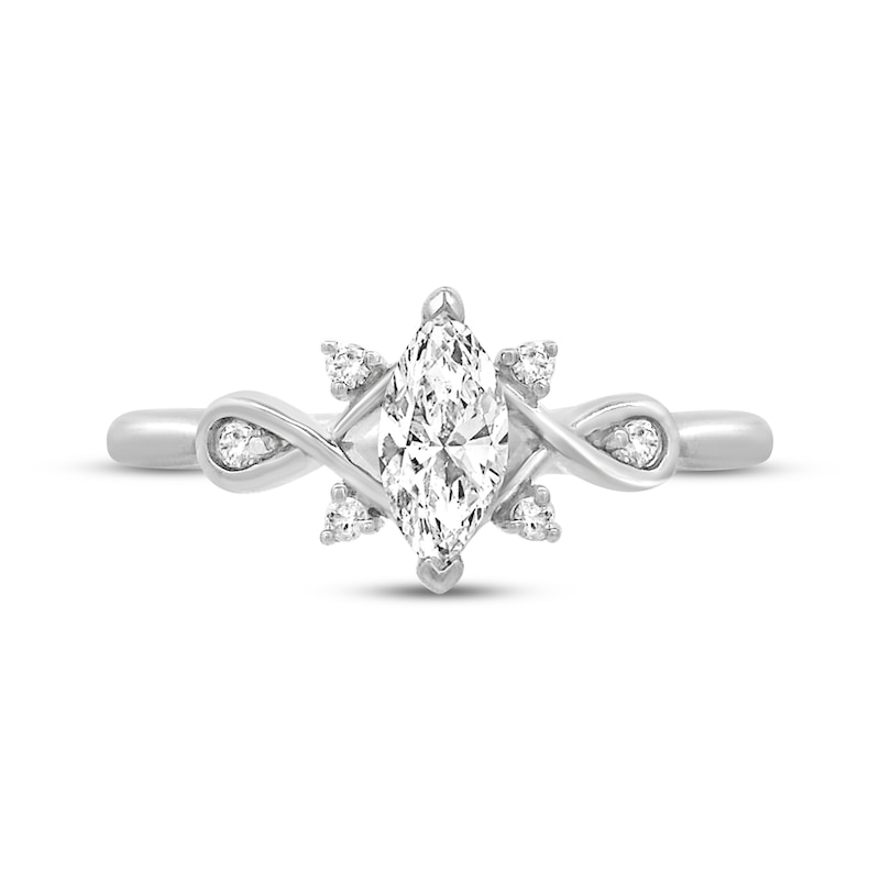 Main Image 3 of Adore Lab-Grown Diamonds Marquise-Cut Engagement Ring 3/8 ct tw 14K White Gold