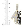 Thumbnail Image 3 of Black & White Diamond King Lion Charm 1 ct tw 10K Yellow Gold