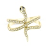 Thumbnail Image 1 of Black & White Diamond Snake Wrap Ring 1/8 ct tw 10K Yellow Gold