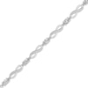 Thumbnail Image 2 of Oval-Cut White Lab-Created Sapphire & Diamond Accent Infinity Bracelet Sterling Silver 7.25"