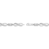 Thumbnail Image 3 of Oval-Cut White Lab-Created Sapphire & Diamond Accent Infinity Bracelet Sterling Silver 7.25"