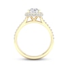 Thumbnail Image 4 of Lab-Grown Diamonds Round-Cut Halo Engagement Ring 1-1/2 ct tw 14K Yellow Gold