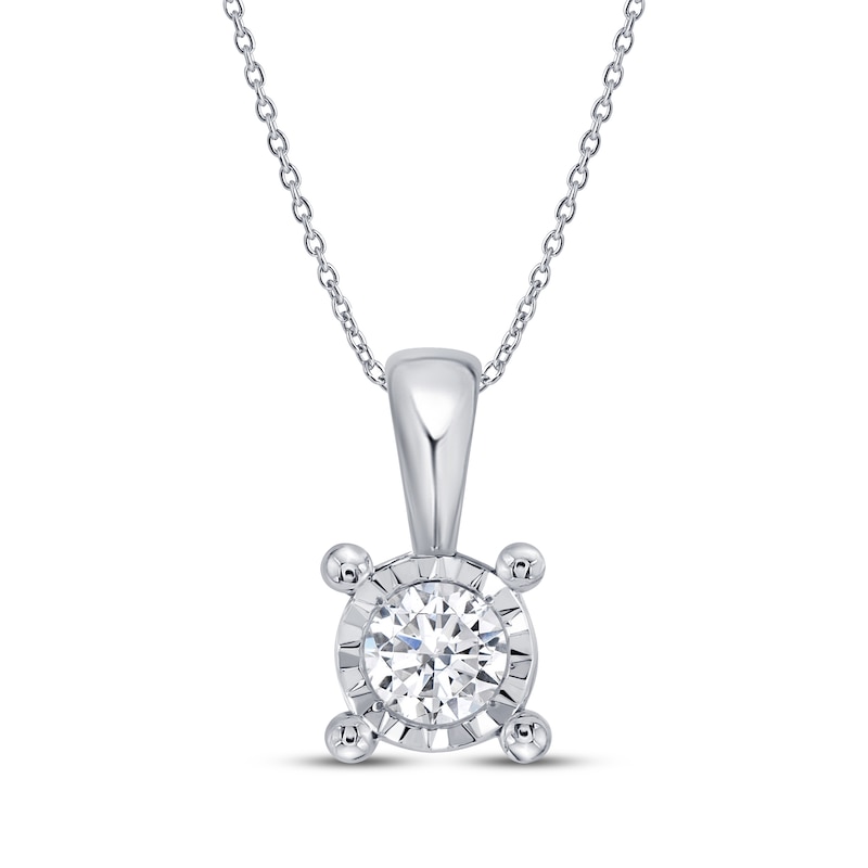 Main Image 2 of Radiant Reflections Round-Cut Lab-Grown Diamond Solitaire Gift Set 5/8 ct tw Sterling Silver (I/SI2)
