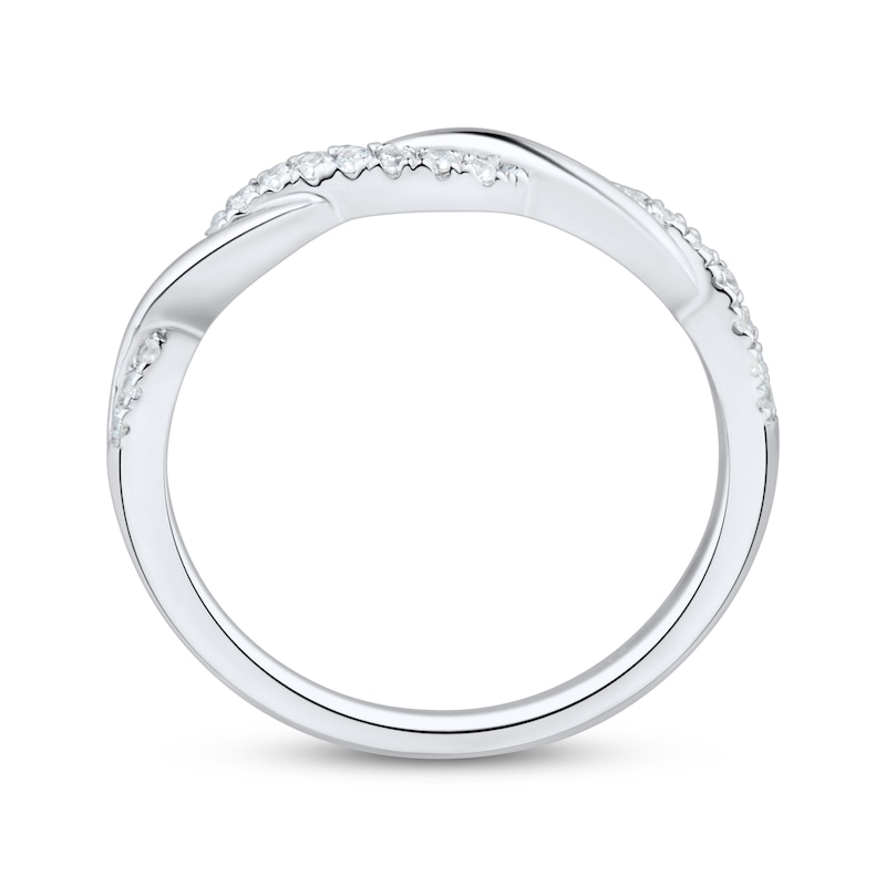 Main Image 2 of Diamond Twist Fashion Ring 1/8 ct tw 10K White Gold