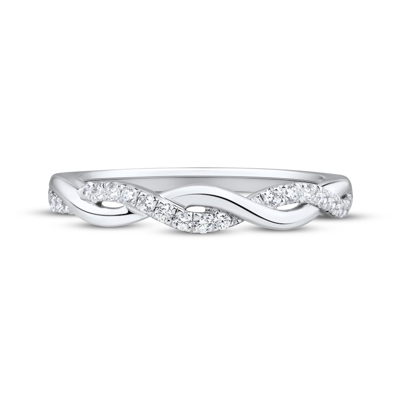 Main Image 3 of Diamond Twist Fashion Ring 1/8 ct tw 10K White Gold