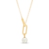 Thumbnail Image 3 of STUDIO BY KAY Cultured Pearl Chain Link Drop Necklace 24K Yellow Gold Vermeil Sterling Silver 18"