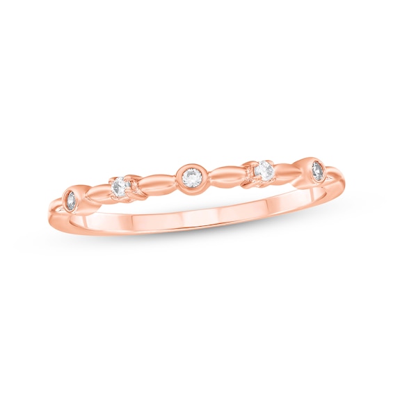 Adore Diamond Station Anniversary Ring 1/20 ct tw 10K Rose Gold