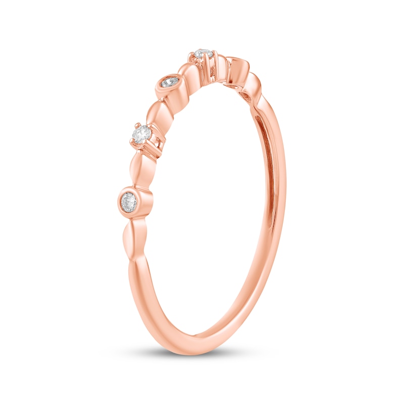 Main Image 2 of Adore Diamond Station Anniversary Ring 1/20 ct tw 10K Rose Gold