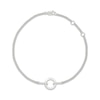 Thumbnail Image 1 of Diamond Circle Link Cable Chain Bracelet 1/15 ct tw Sterling Silver 7.5"