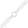 Thumbnail Image 2 of Diamond Circle Link Cable Chain Bracelet 1/15 ct tw Sterling Silver 7.5"