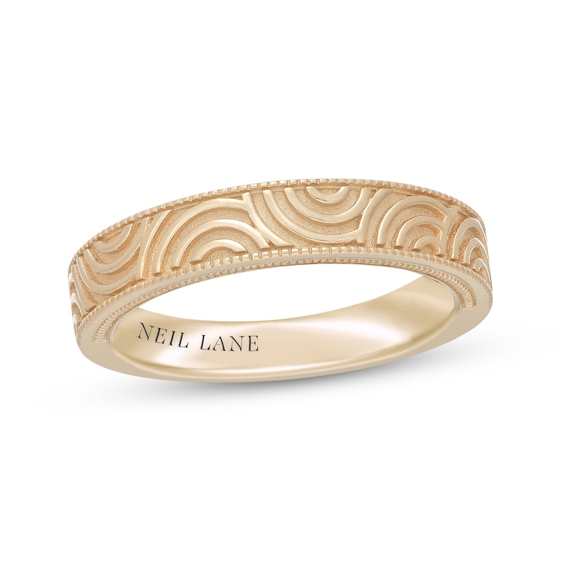 Main Image 1 of Neil Lane Patterned Wedding Band 14K Yellow Gold 4mm