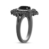 Thumbnail Image 2 of Disney Treasures The Nightmare Before Christmas Oval-Cut Black Onyx & Diamond Ring 1/6 ct tw Black Rhodium-Plated Sterling Silver