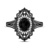 Thumbnail Image 4 of Disney Treasures The Nightmare Before Christmas Oval-Cut Black Onyx & Diamond Ring 1/6 ct tw Black Rhodium-Plated Sterling Silver