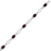 Thumbnail Image 2 of Oval-Cut Garnet & Diamond Accent Marquise Link Bracelet Sterling Silver 7.25"