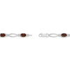 Thumbnail Image 3 of Oval-Cut Garnet & Diamond Accent Marquise Link Bracelet Sterling Silver 7.25"