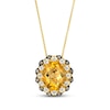 Thumbnail Image 1 of Le Vian Oval-Cut Citrine & Diamond Necklace 3/8 ct tw 14K Honey Gold 20"