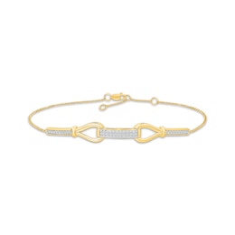 KAY Lab-Grown Diamonds Bar Bracelet 1/4 ct tw 24K Yellow Gold Vermeil Sterling Silver 7.5"