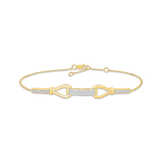 KAY Lab-Grown Diamonds Bar Bracelet 1/4 ct tw 24K Yellow Gold Vermeil Sterling Silver 7.5"
