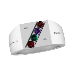 Men's Color Stone Family Ring