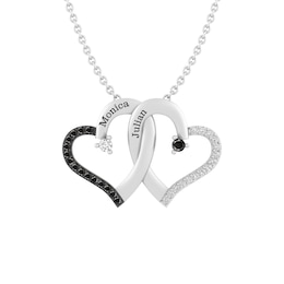 1/8 Ct. tw Black & White Diamond Heart Necklace