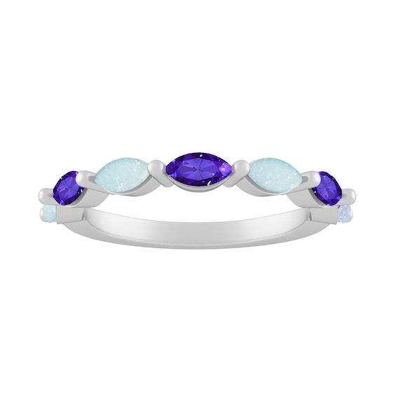 Marquise Birthstone Stackable Ring (2 Stones)