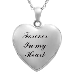 Forever in My Heart Locket Necklace Sterling Silver 18