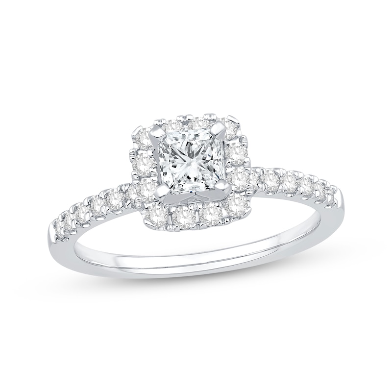 Main Image 1 of Adore Certified Diamond Engagement Ring 5/8 ct tw Princess & Round-cut Platinum