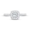 Thumbnail Image 2 of Certified Diamond Engagement Ring 5/8 ct tw Princess & Round-cut Platinum