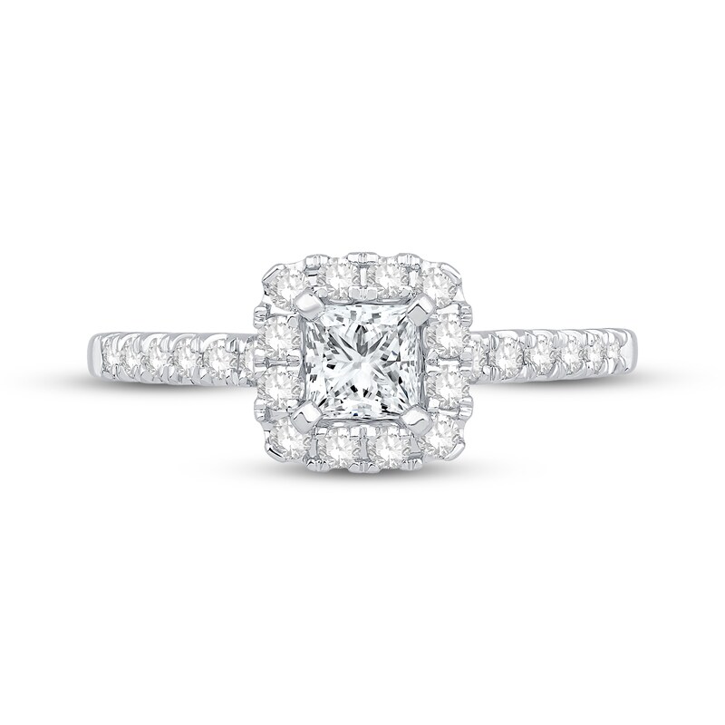 Main Image 3 of Adore Certified Diamond Engagement Ring 5/8 ct tw Princess & Round-cut Platinum