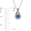 Thumbnail Image 2 of Le Vian Chocolate Twist Sapphire Necklace 1/6 ct tw Diamonds 14K Vanilla Gold 19"