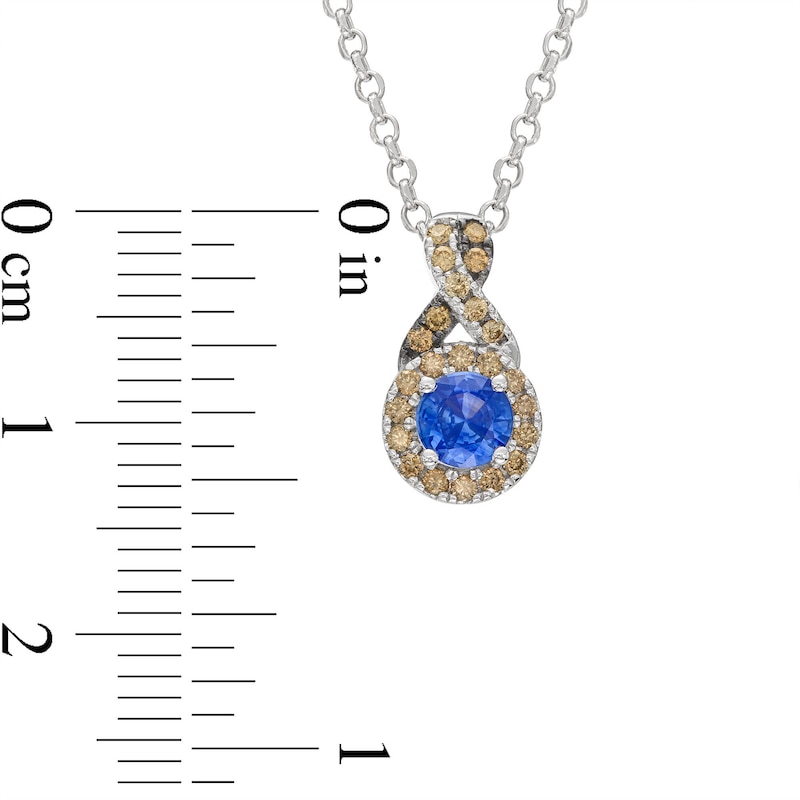 Main Image 2 of Le Vian Chocolate Twist Sapphire Necklace 1/6 ct tw Diamonds 14K Vanilla Gold 19"