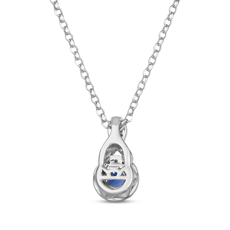 Main Image 3 of Le Vian Chocolate Twist Sapphire Necklace 1/6 ct tw Diamonds 14K Vanilla Gold 19"