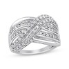 Diamond Crossover Wave Ring 1 ct tw 10K White Gold