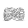 Thumbnail Image 2 of Diamond Crossover Wave Ring 1 ct tw 10K White Gold