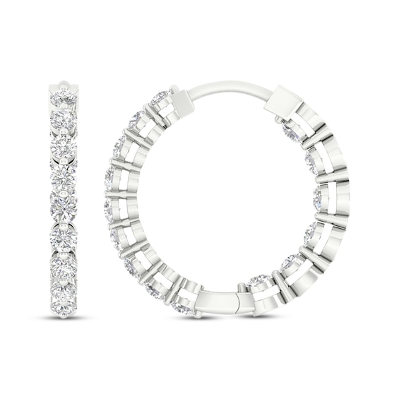 KAY Lab-Grown Diamonds Inside-Out Hoop Earrings 1 ct tw 14K White Gold