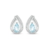 Thumbnail Image 2 of Pear-Shaped Aquamarine & Round-Cut Diamond Earrings 1/15 ct tw Sterling Silver