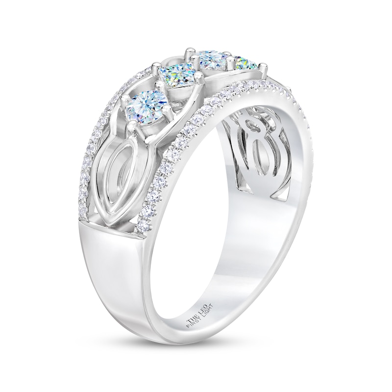Main Image 2 of THE LEO First Light Diamond Princess & Round-Cut Anniversary Band 3/4 ct tw 14K White Gold