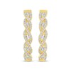 Thumbnail Image 2 of Baguette & Round-Cut Diamond Twist Hoop Earrings 1/2 ct tw 10K Yellow Gold