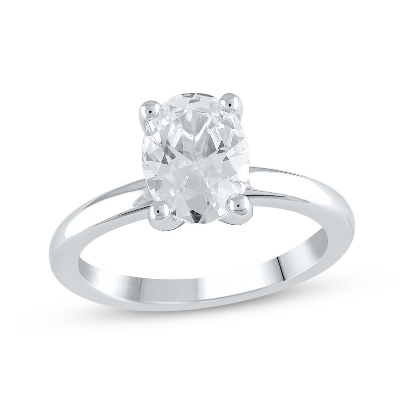 Lab-Created Diamonds by KAY Oval-Cut Solitaire Engagement Ring 2 ct tw 14K White Gold
