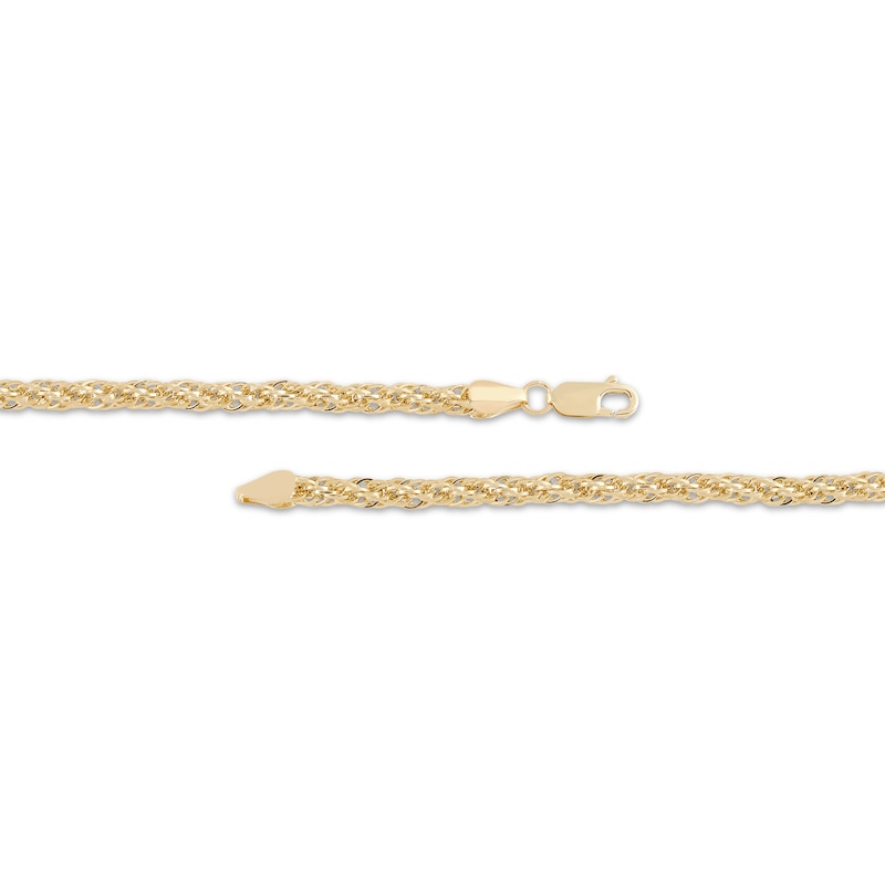 Semi-Solid Infinity Rope Chain Necklace 4mm 10K Yellow Gold 22"