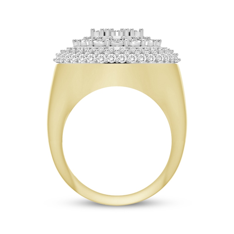 Main Image 3 of Men's Multi-Diamond Center Circle Ring 2 ct tw 10K Yellow Gold