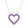 Thumbnail Image 0 of Amethyst Heart Necklace Sterling Silver 18"