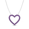 Thumbnail Image 1 of Amethyst Heart Necklace Sterling Silver 18"